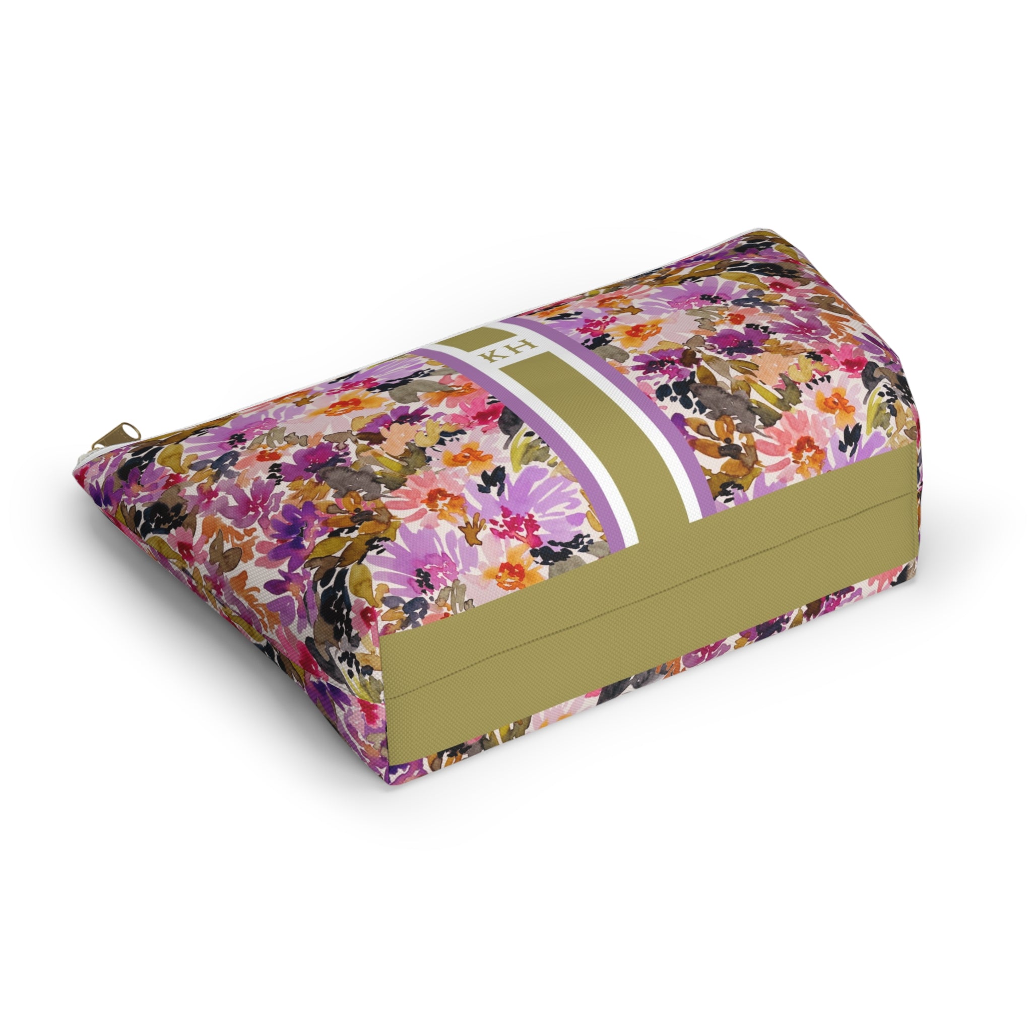 Mabel Striped Monogrammed Mahjong Tile Pouch