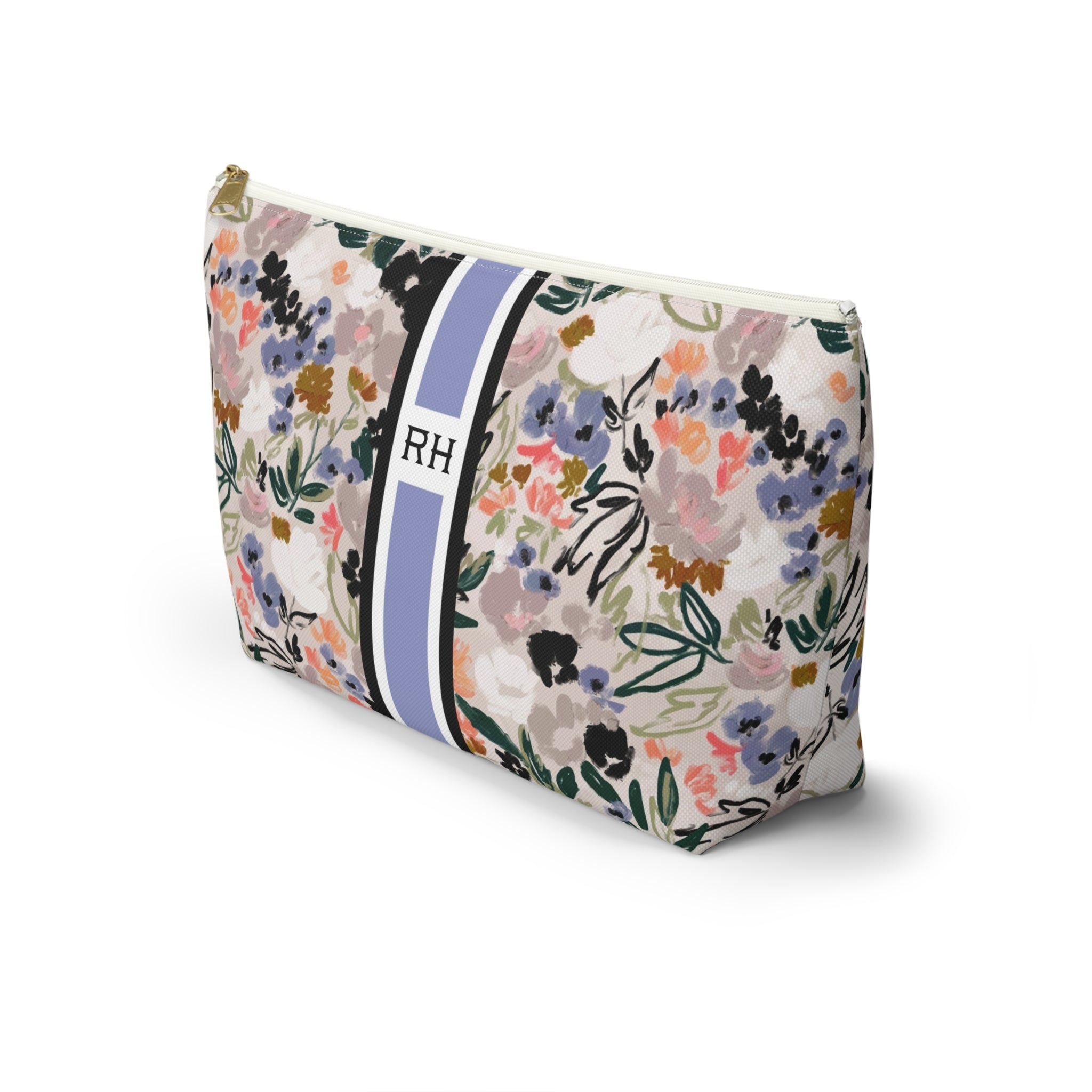Quinn Striped Monogrammed Mahjong Tile Pouch