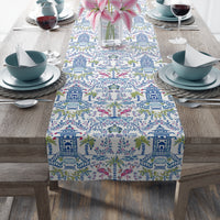 Colorful Coastal Chinoiserie Table Runner