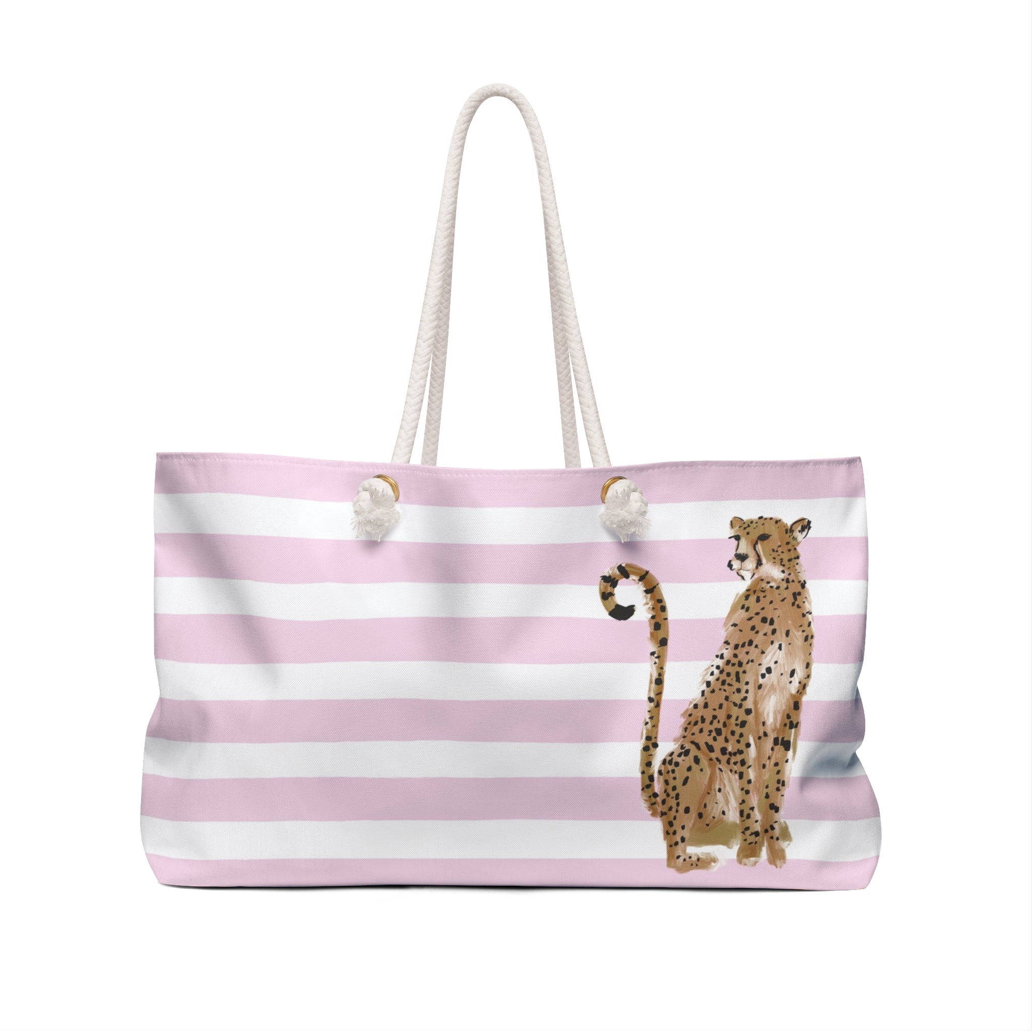 Preppy Cheetah (Pink) Monogrammed Mahjong Bag