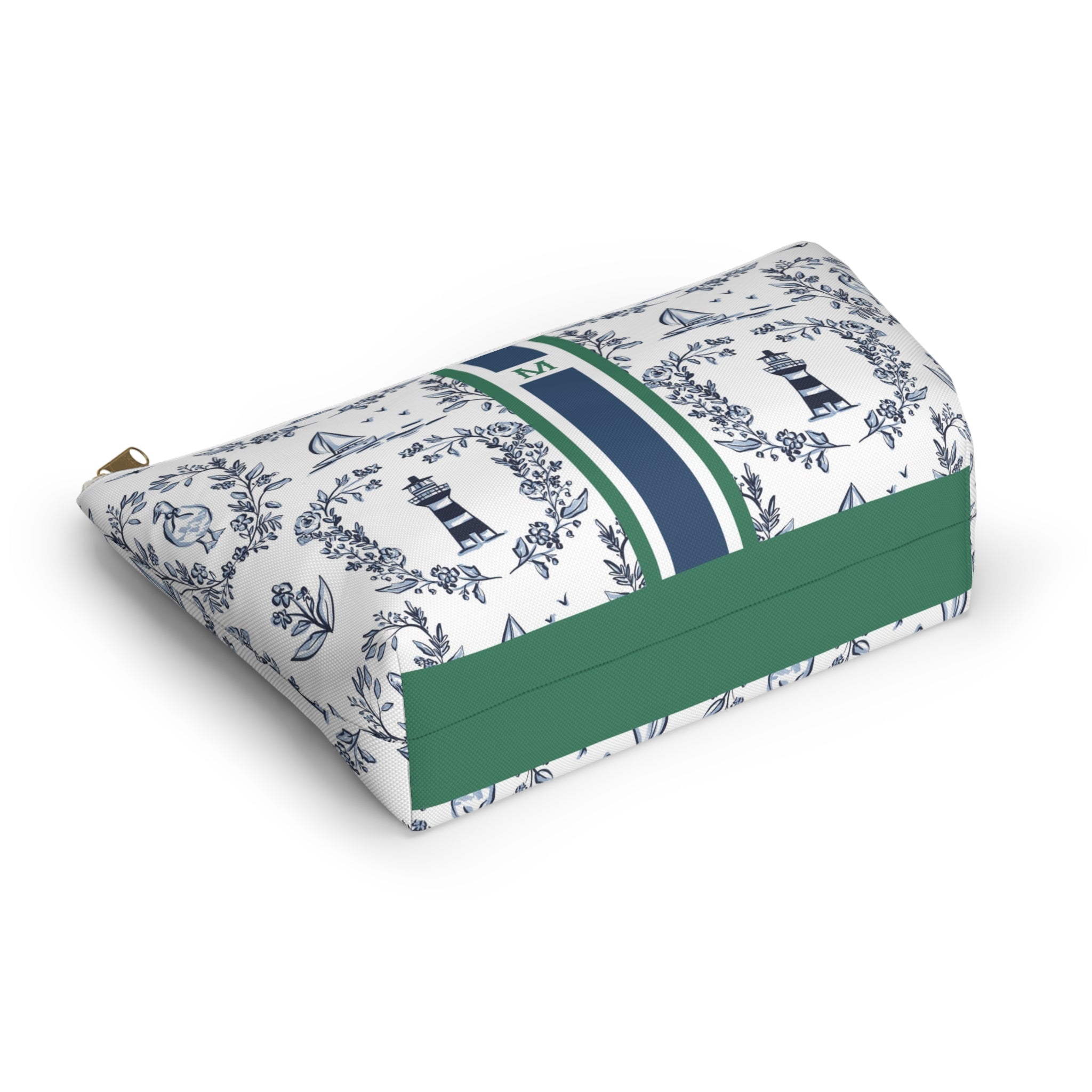 East Coast Summer Striped Monogrammed Mahjong Tile Pouch
