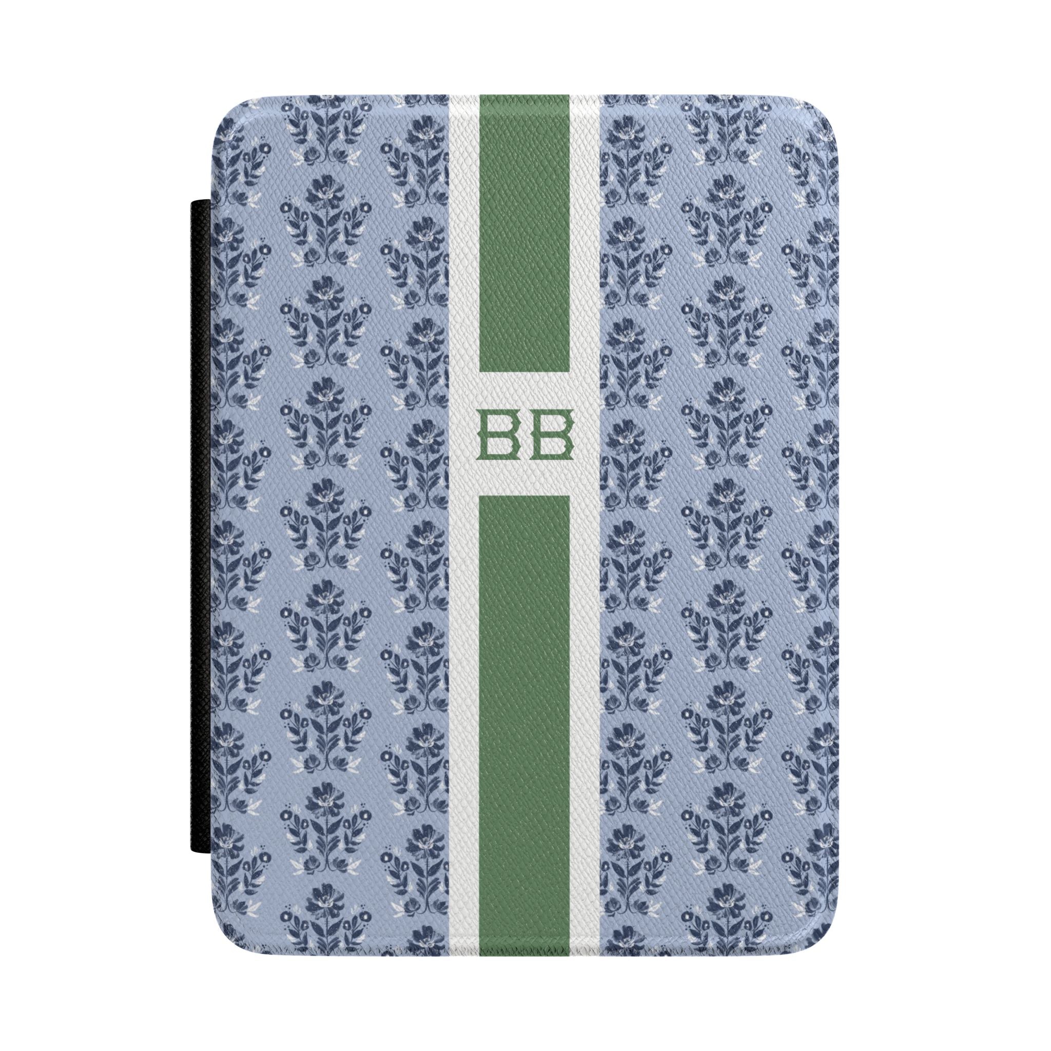 Evangeline Blue Monogrammed Kindle Case