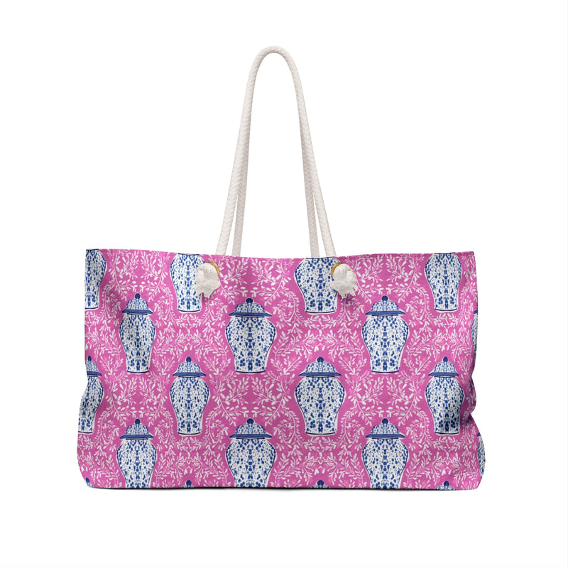 Ginger Striped Monogrammed Mahjong Bag