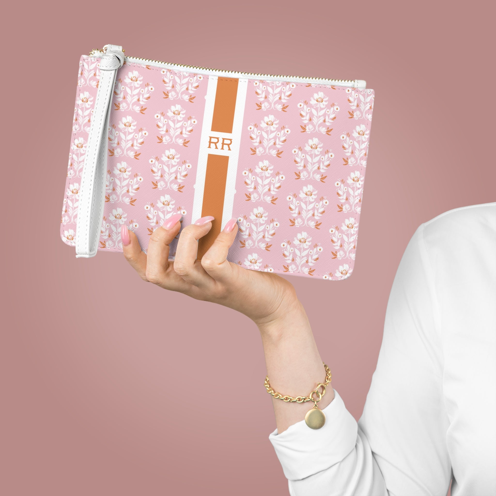 Evangeline Striped Monogrammed Mahjong Card Holder