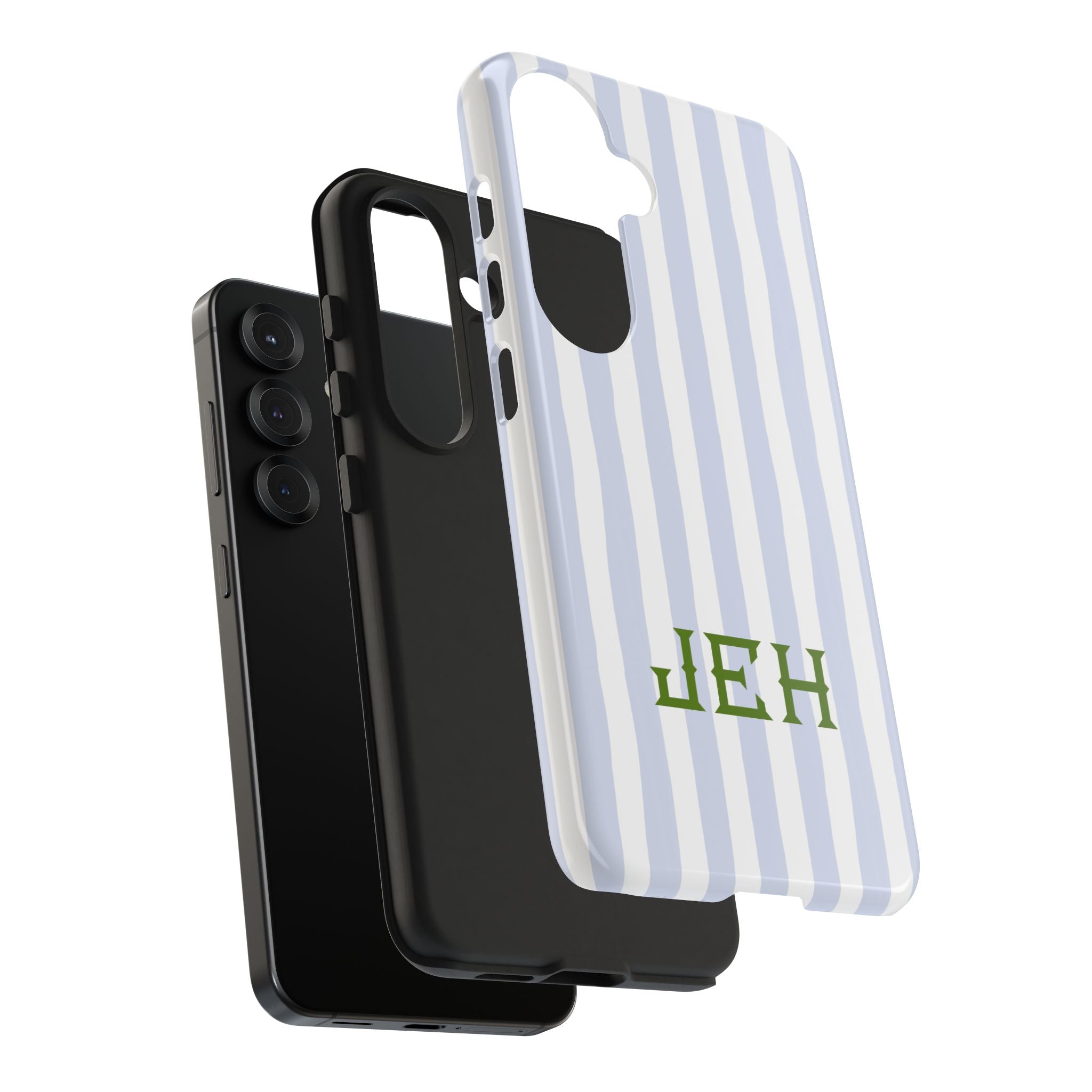 Seaside Stripes Monogrammed Tough Phone Case