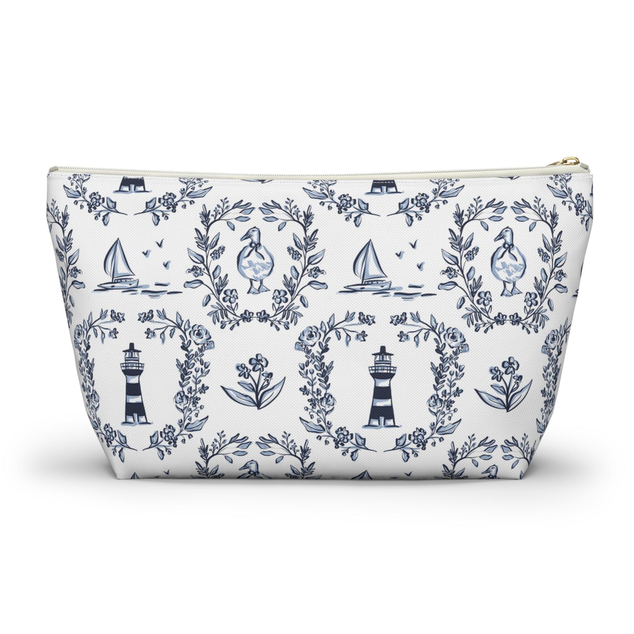 East Coast Summer Striped Monogrammed Mahjong Tile Pouch