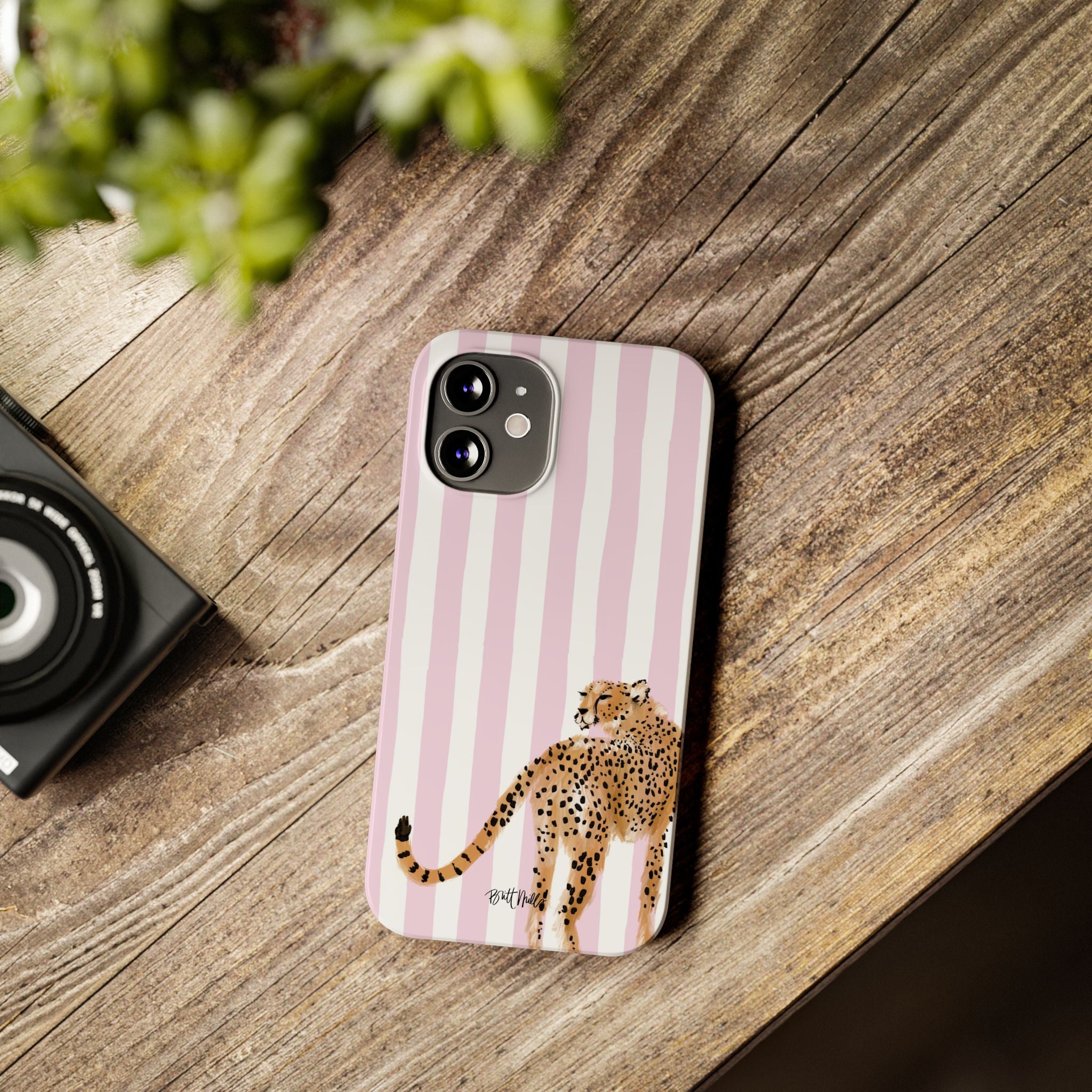 Preppy Cheetah Slim Phone Case