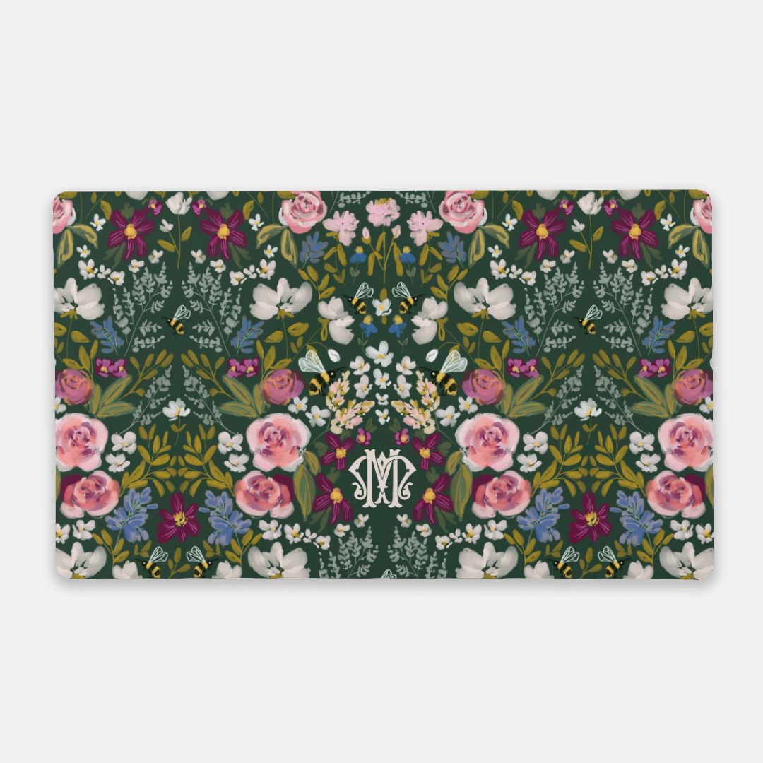 Gardens Monogrammed Desk Mat - Large (24" x 14")