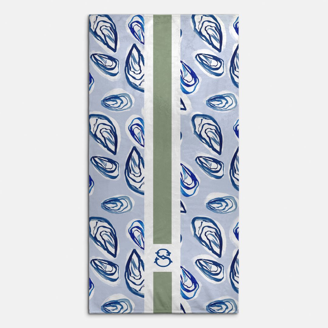 Nantucket Striped Monogram Beach Towel