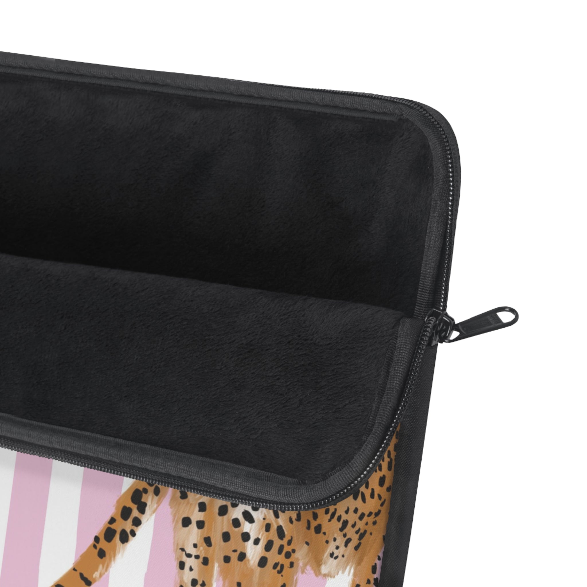 Preppy Cheetah (Pink) Monogrammed Laptop Sleeve