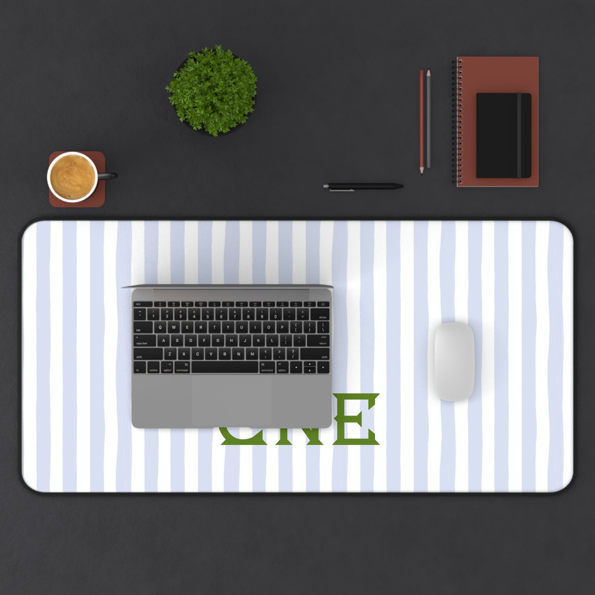 Seaside Stripes Monogrammed Desk Mat