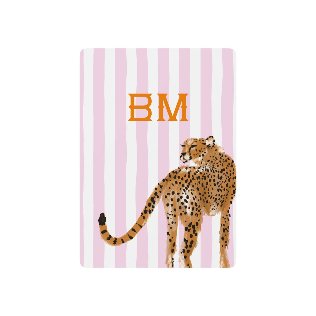 Preppy Cheetah Pink Playing Cards