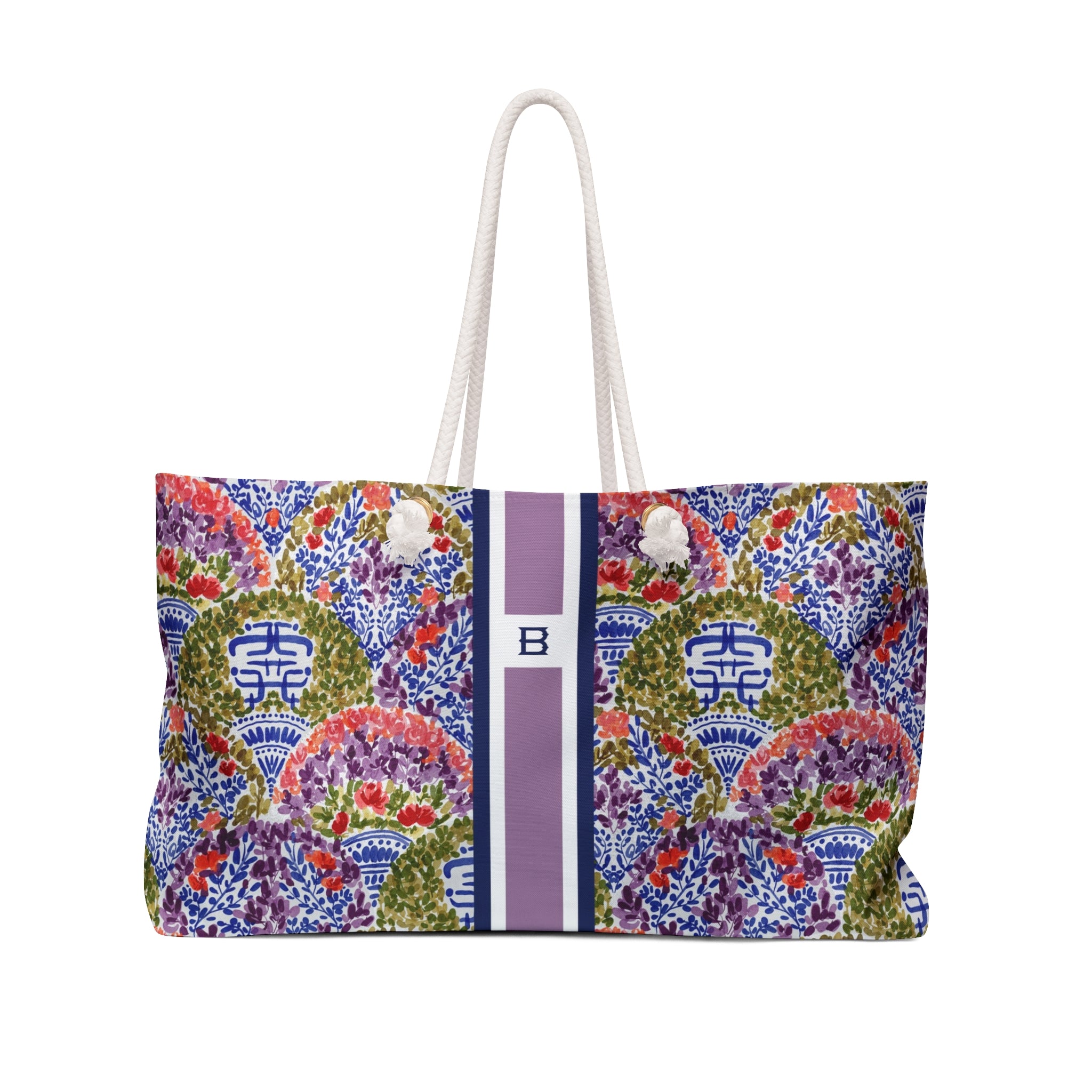 Dynasty Striped Monogrammed Mahjong Bag
