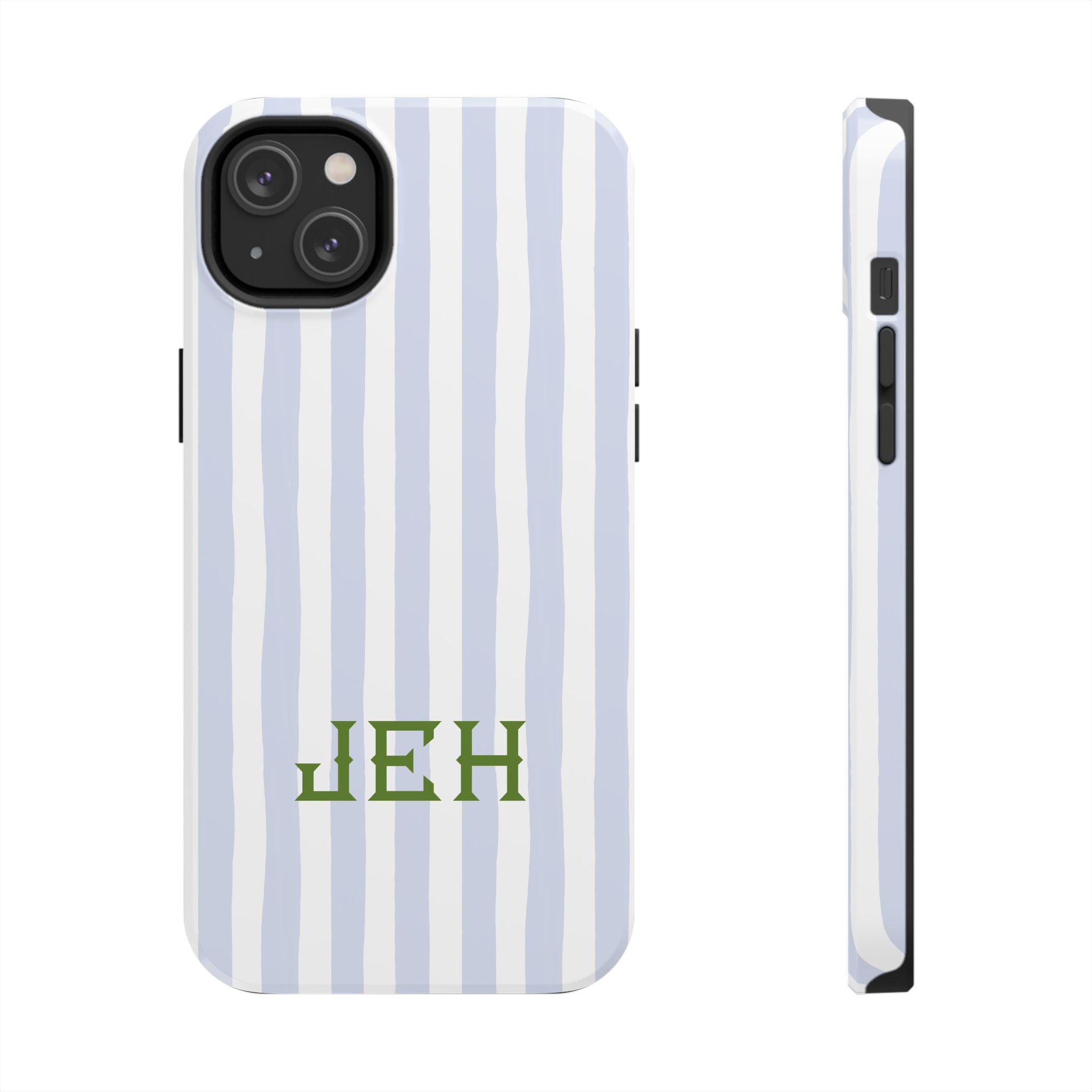 Seaside Stripes Monogrammed Tough Phone Case