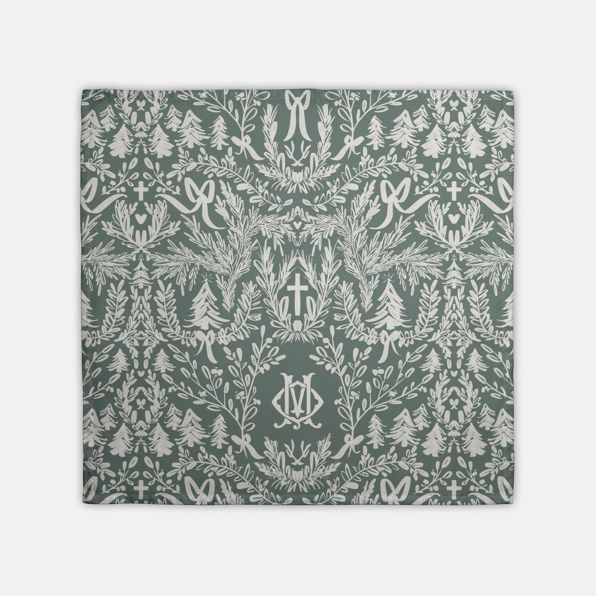 Christmas Toile Monogrammed Hostess Towel (Single)