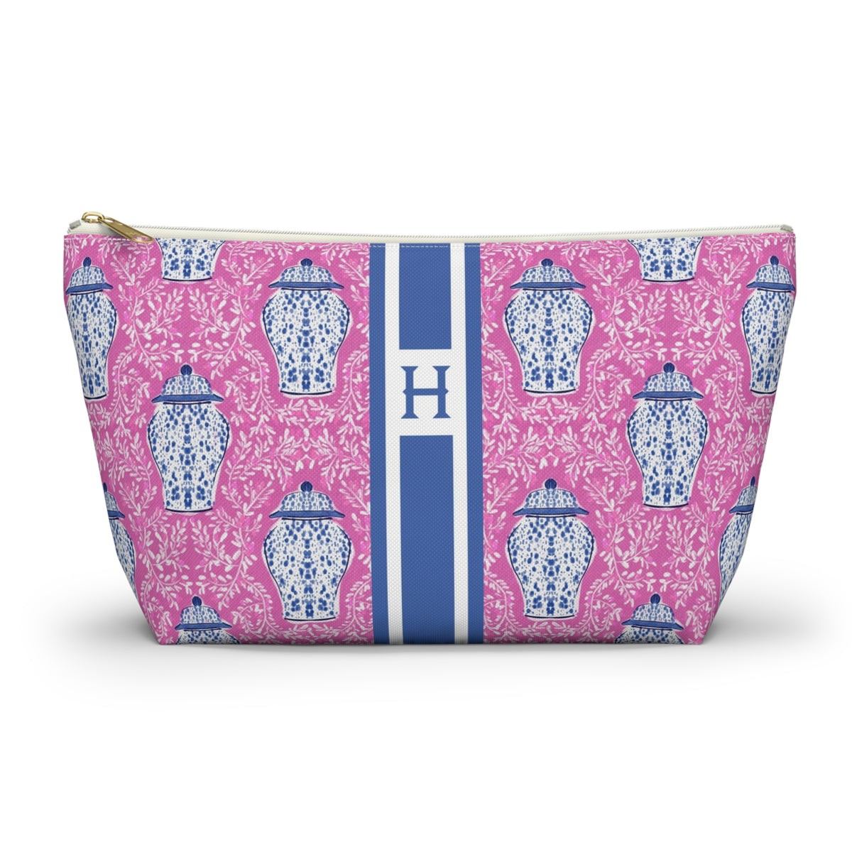 Ginger Stripe Monogrammed Pouch