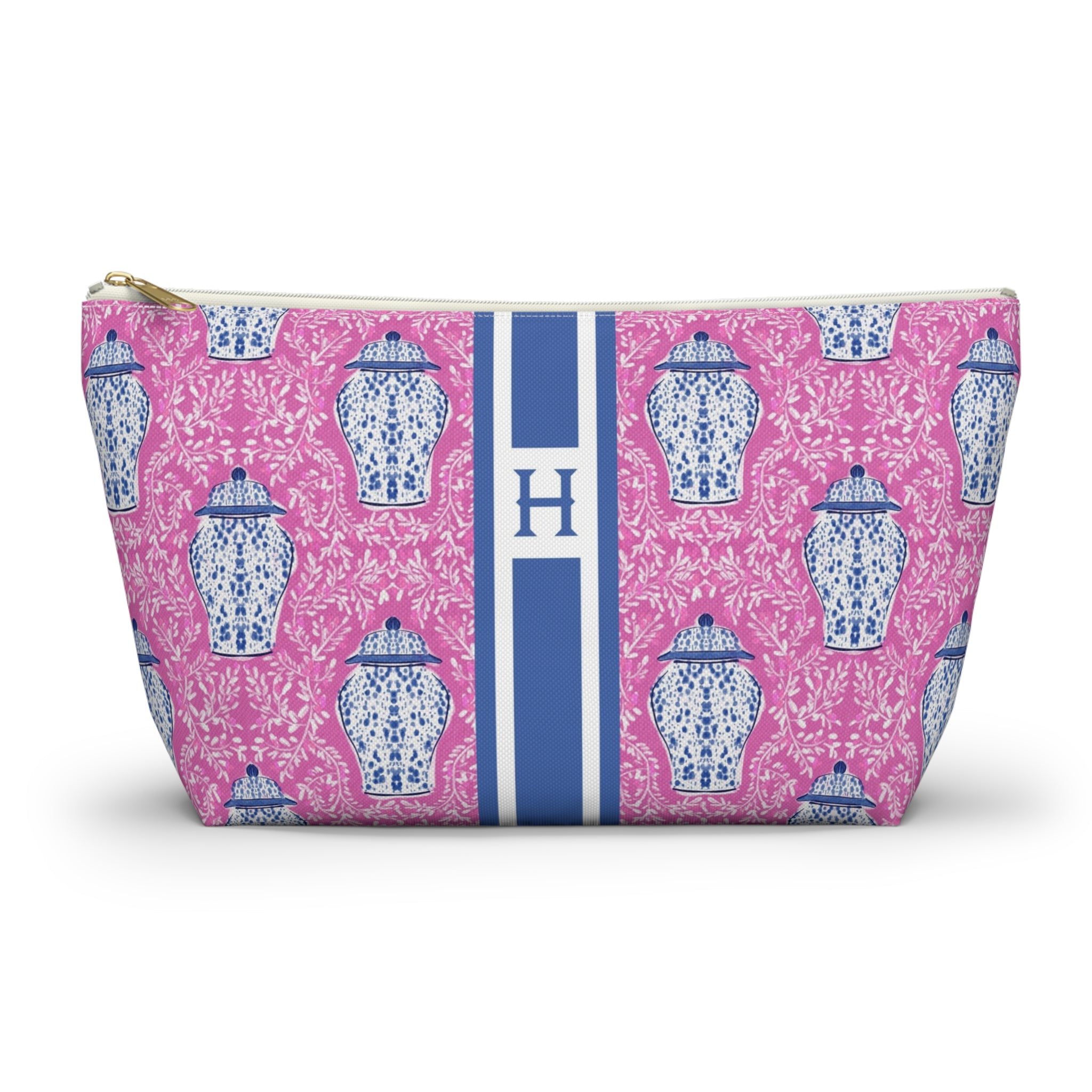 Ginger Stripe Monogrammed Pouch