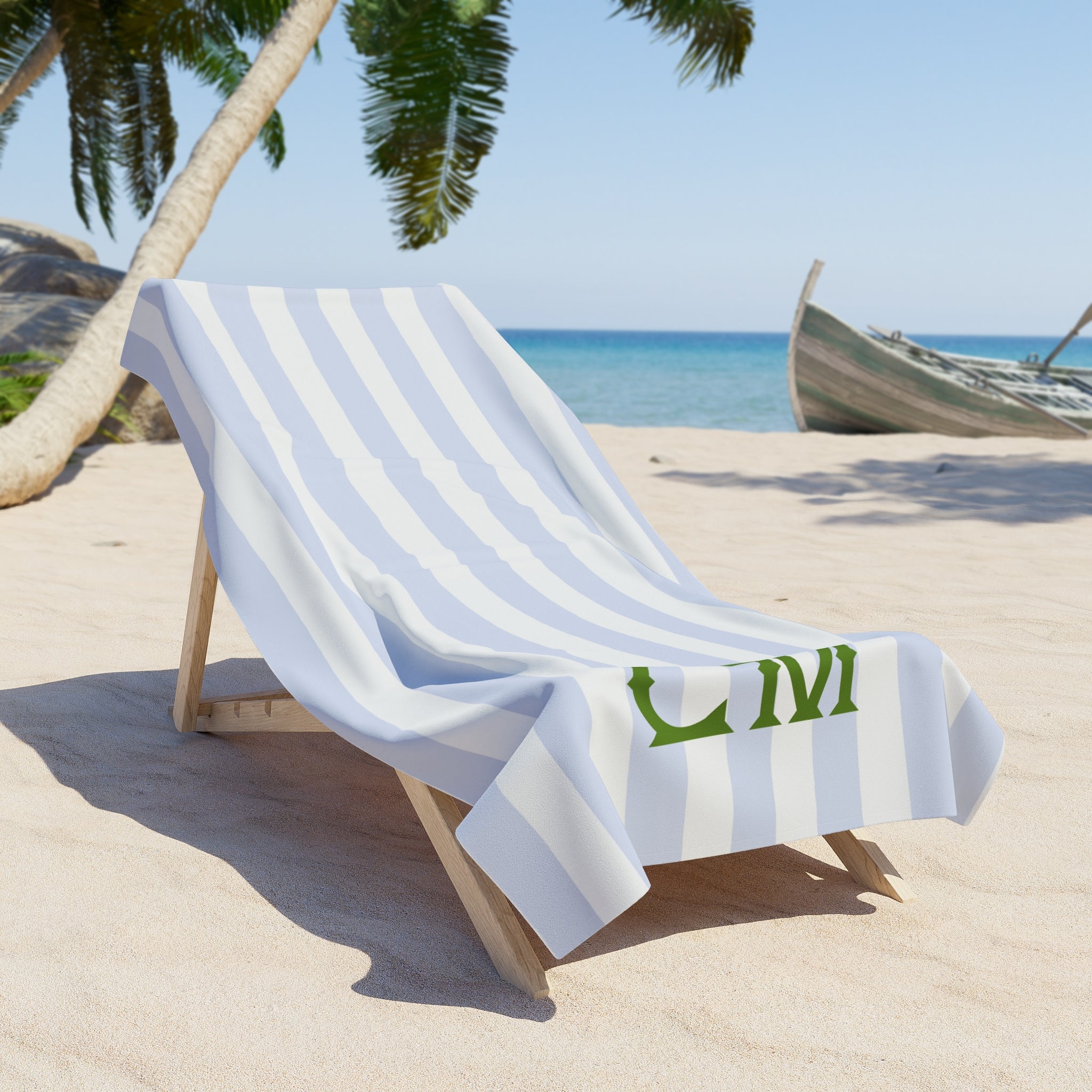 Seaside Stripes Monogrammed Beach Towel