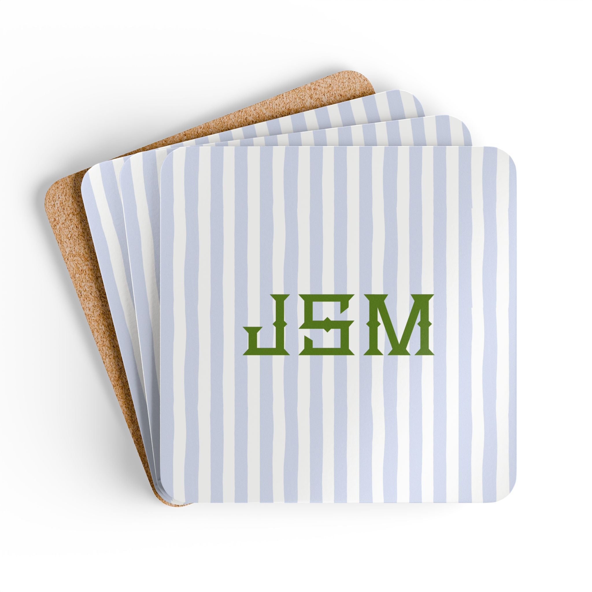 Seaside Stripes Monogrammed Coaster Set (Set of 4)
