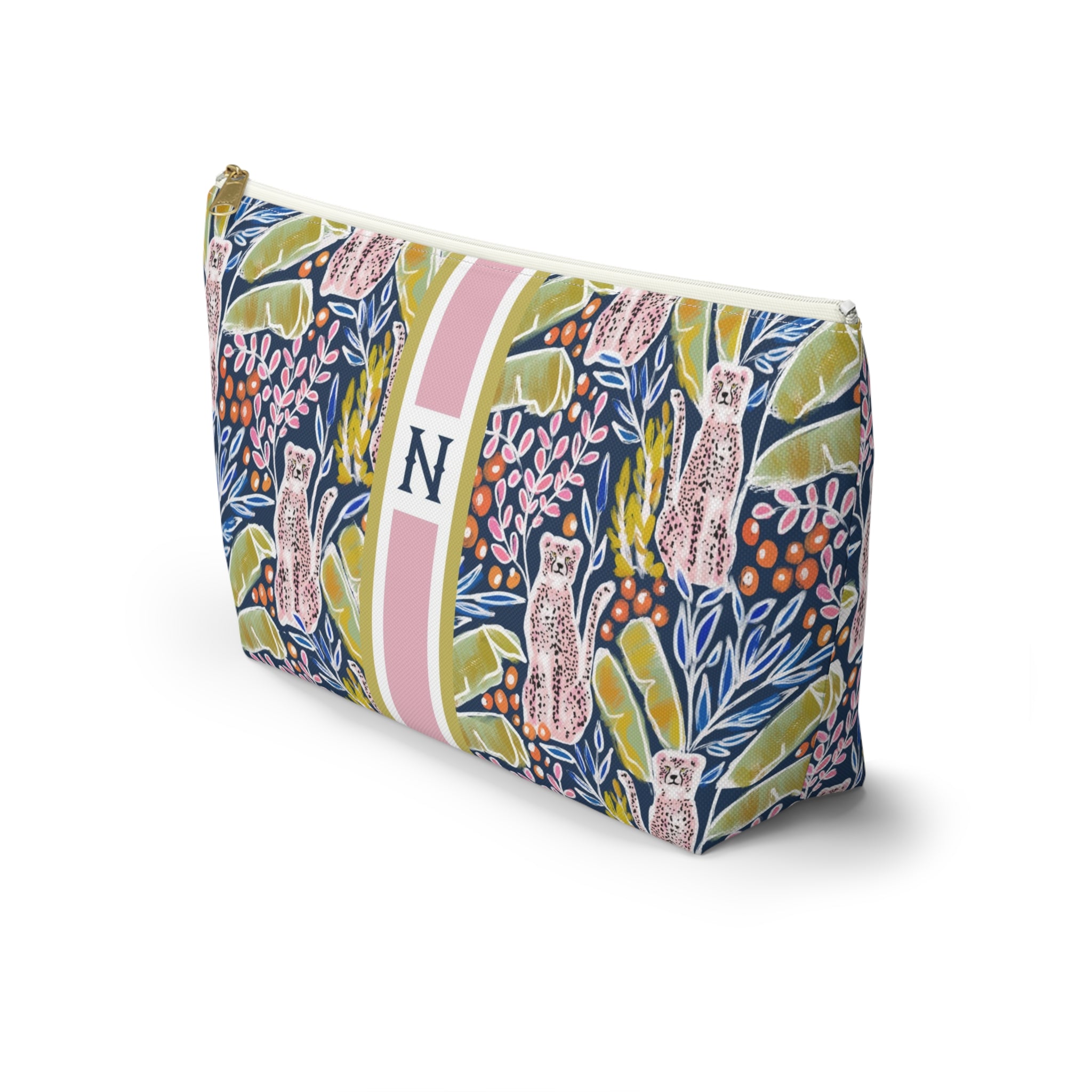 Regency Striped Monogrammed Pouch