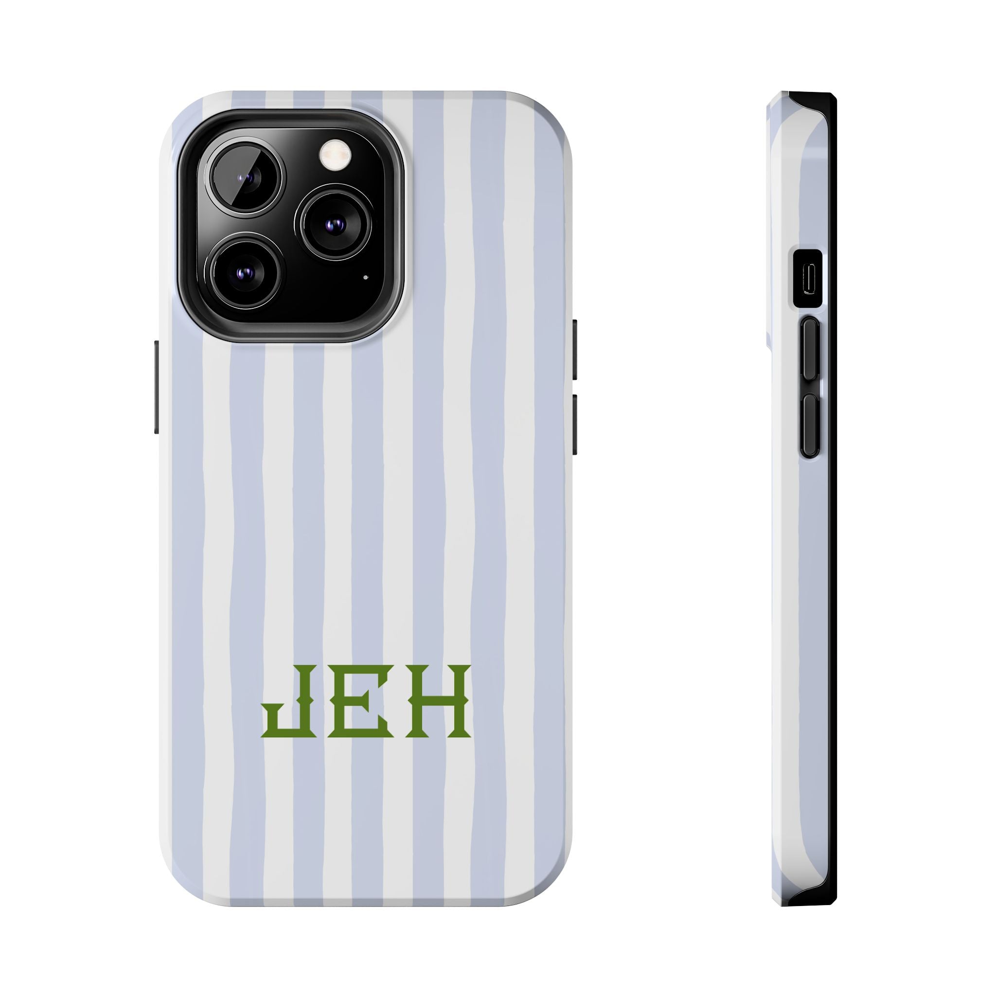Seaside Stripes Monogrammed Tough Phone Case