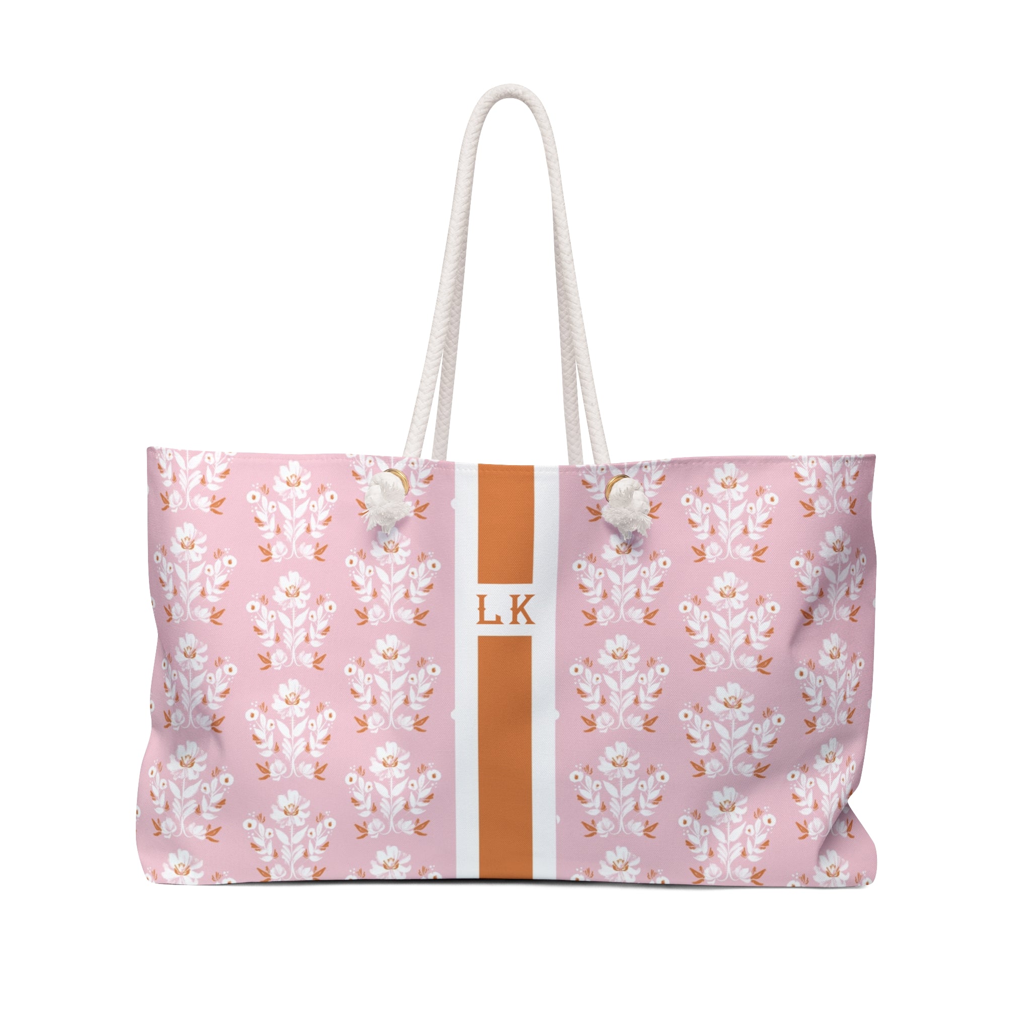 Evangeline Striped Monogrammed Mahjong Bag
