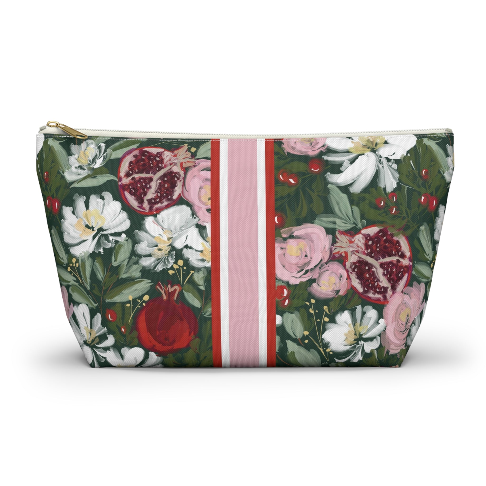 Crimson Harvest Striped Monogrammed Mahjong Tile Pouch