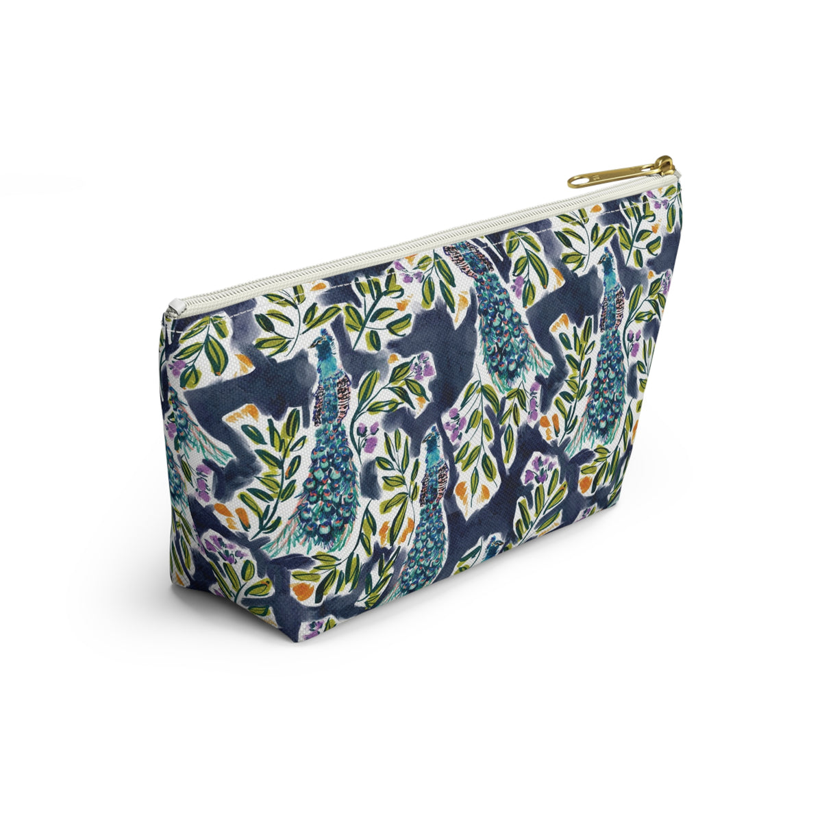 Peacock Striped Monogrammed Pouch
