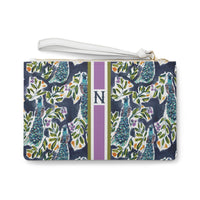 Peacock Garden Striped Monogrammed Mahjong Card Holder