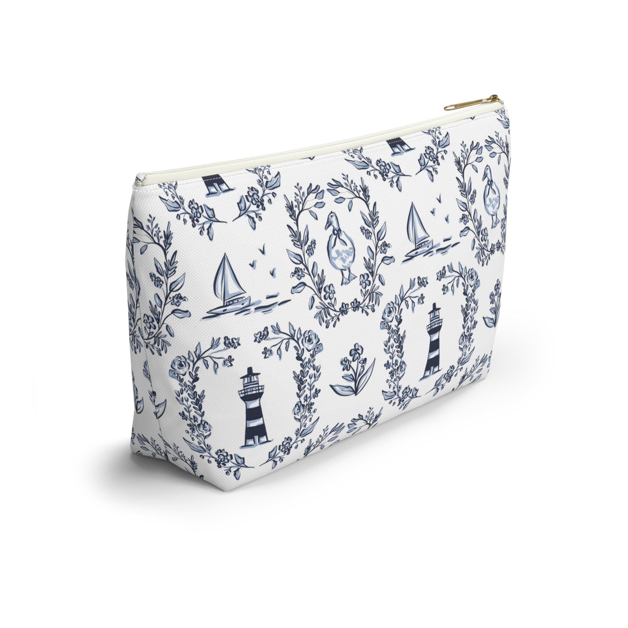 East Coast Summer Striped Monogrammed Mahjong Tile Pouch