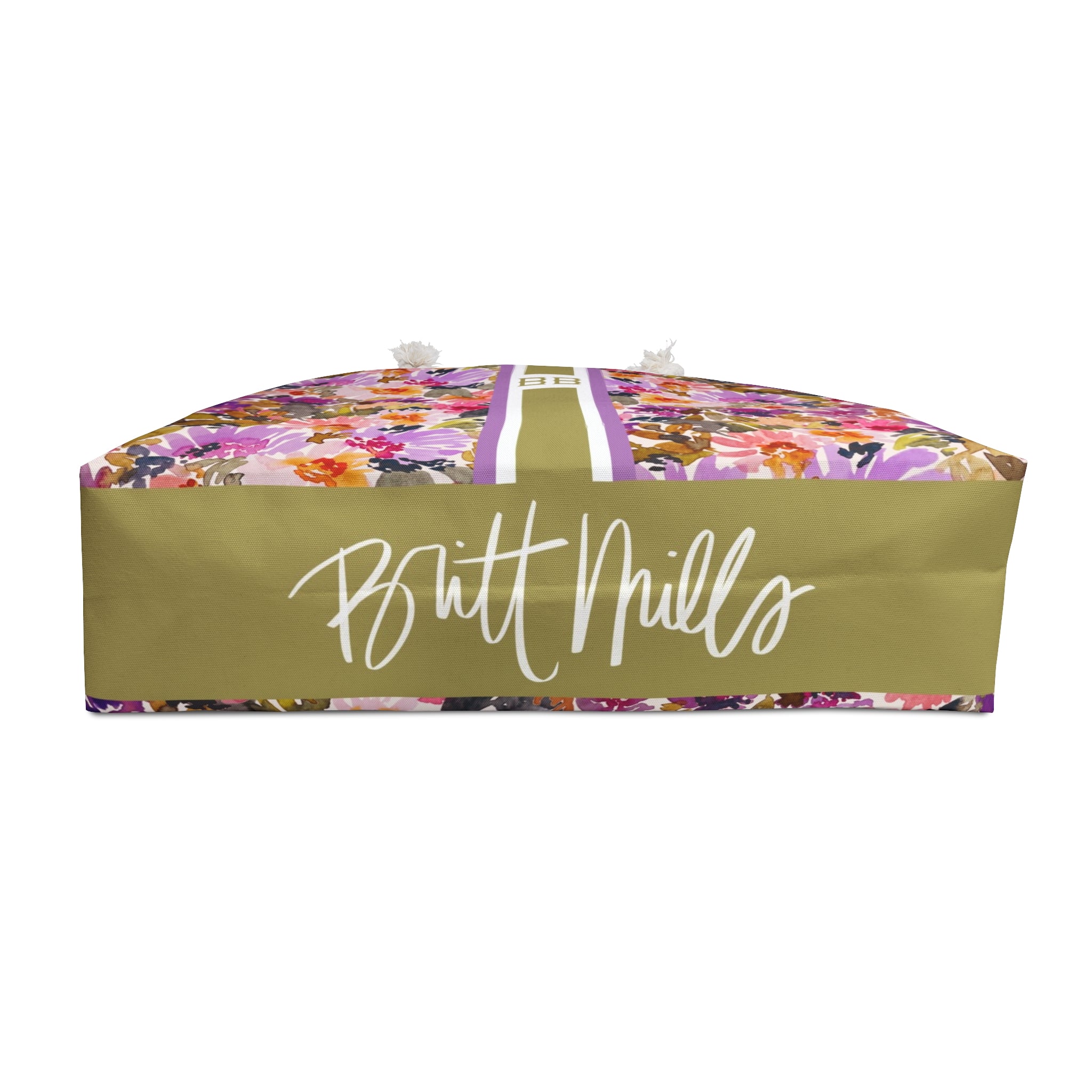 Mabel Striped Monogrammed Mahjong Bag
