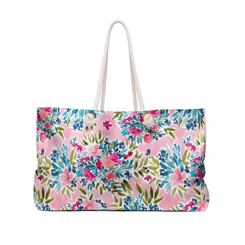 Aria Pink Striped Monogrammed Mahjong Bag