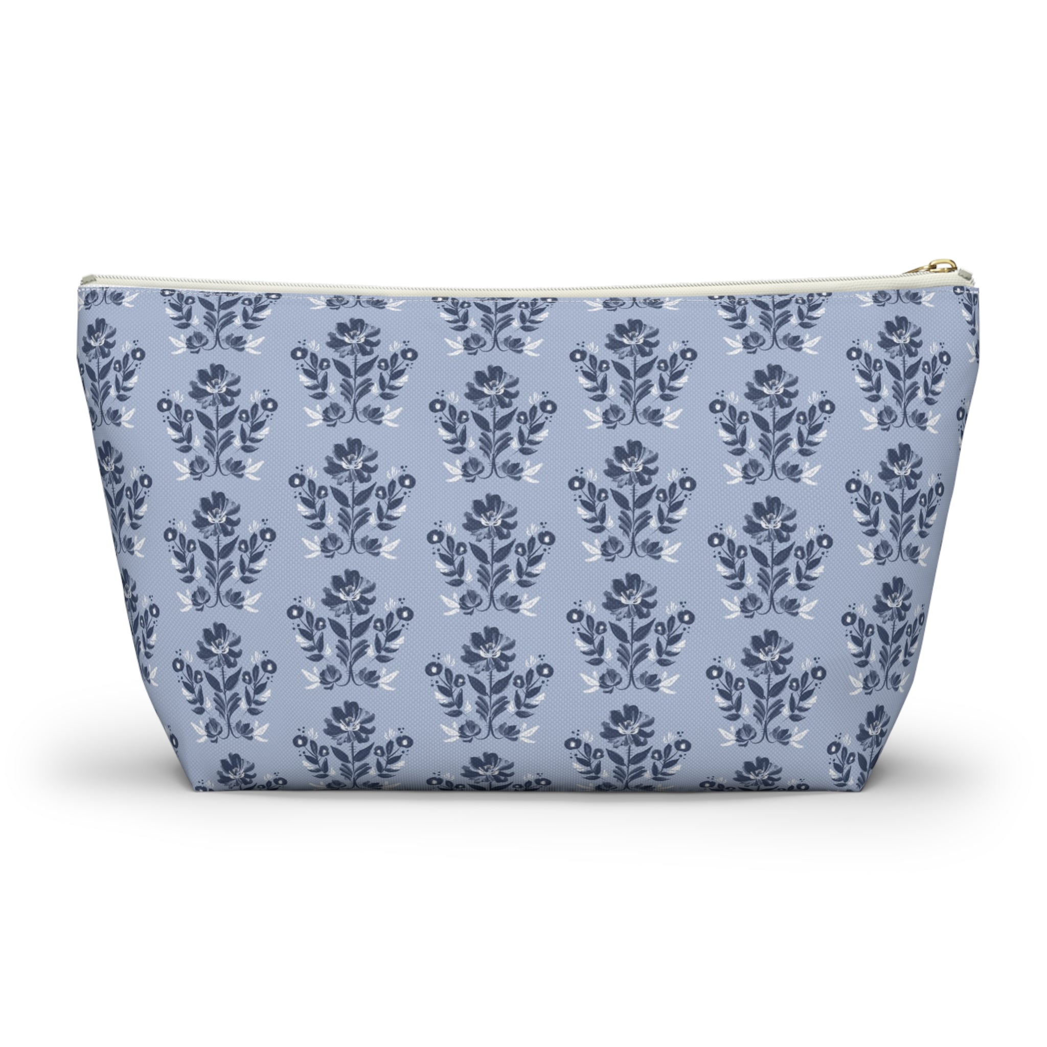 Evangeline Blue Striped Monogrammed Mahjong Tile Pouch