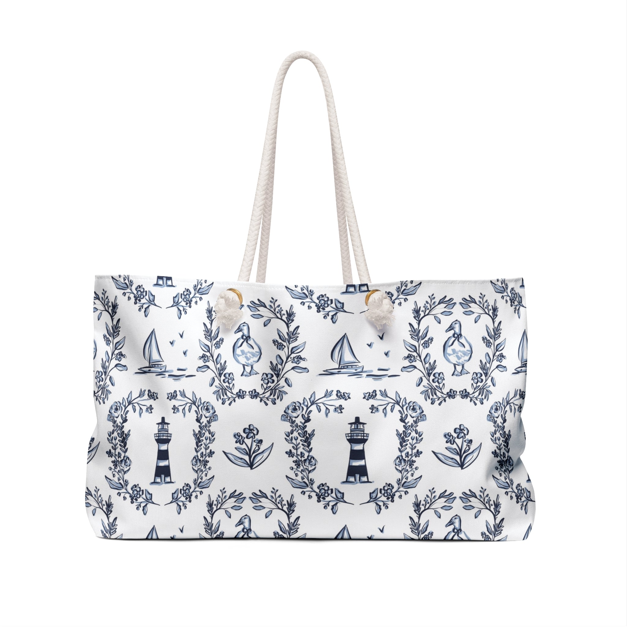 East Coast Summer Striped Monogrammed Mahjong Bag