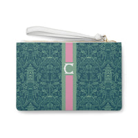 Palm Beach (Teal) Striped Monogrammed Mahjong Card Holder