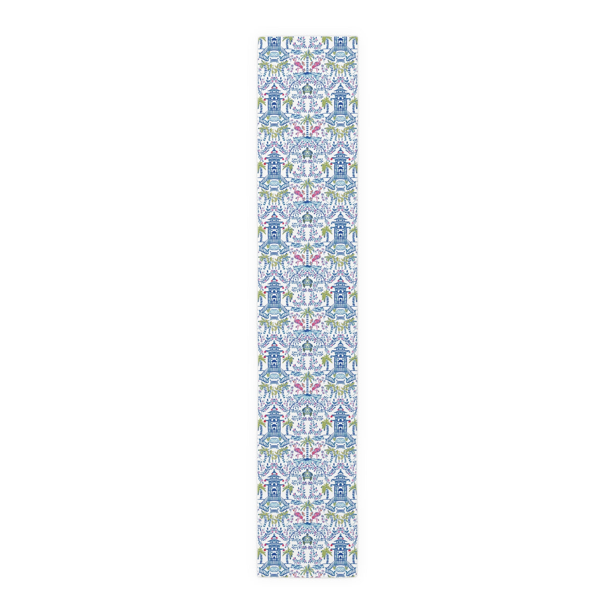 Colorful Coastal Chinoiserie Table Runner
