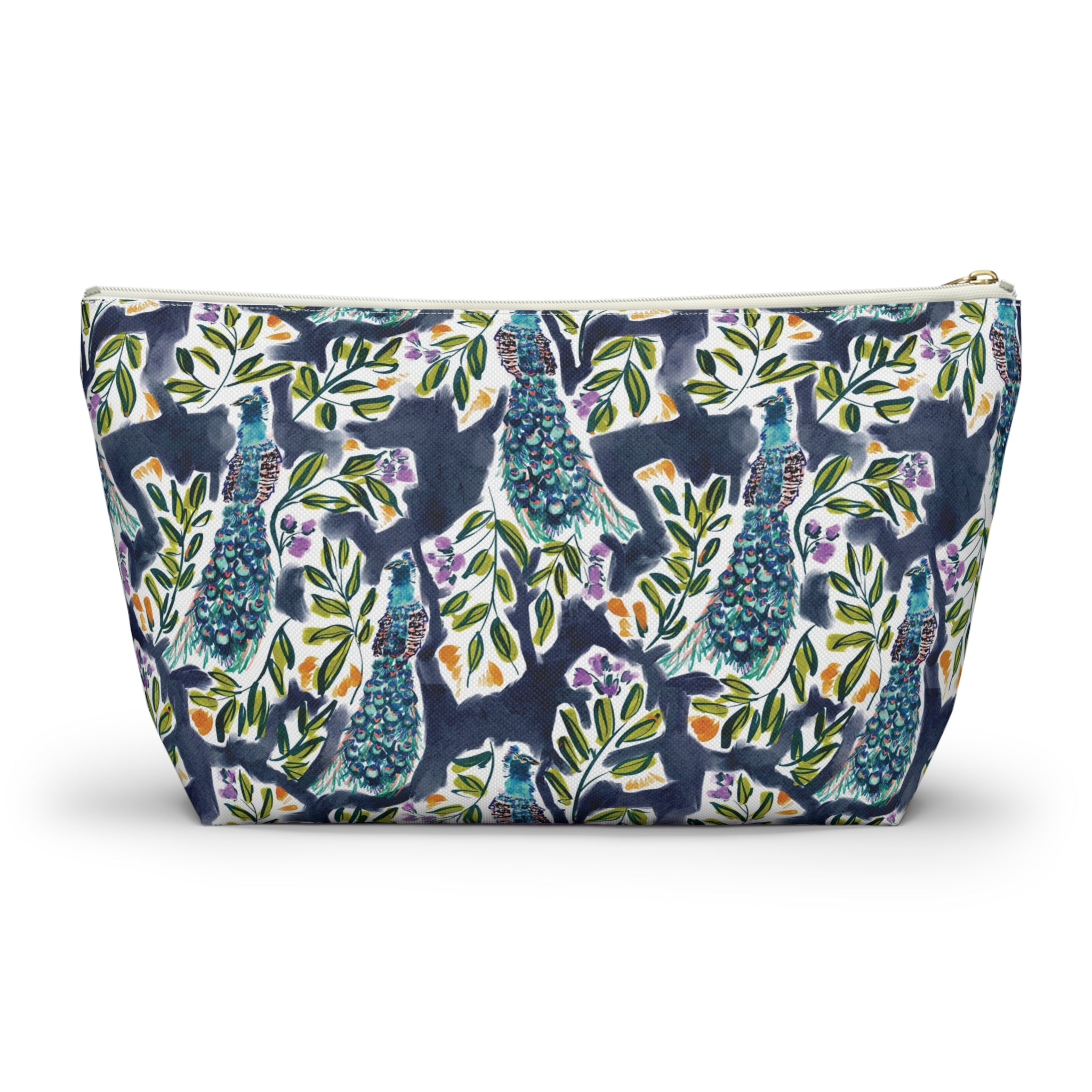 Peacock Striped Monogrammed Pouch