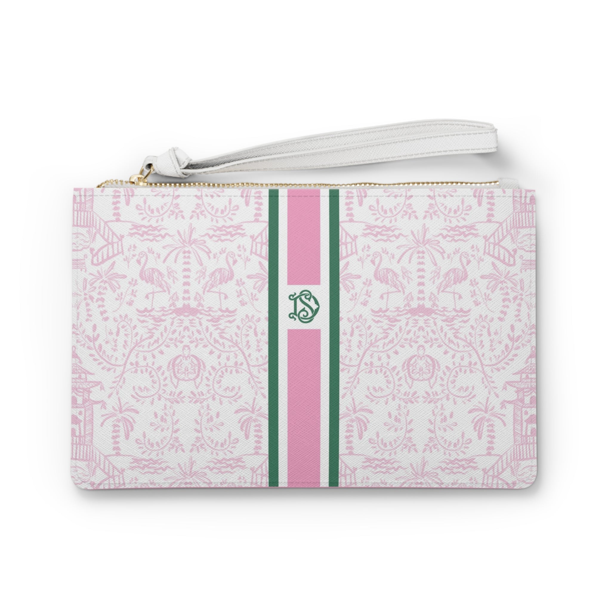 Palm Beach Pink Striped Monogrammed Mahjong Card Holder