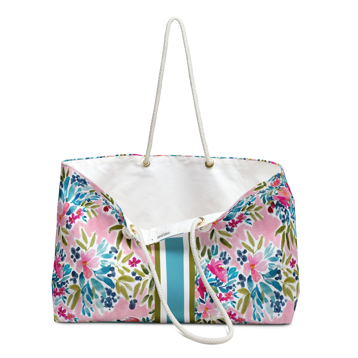 Aria Pink Striped Monogrammed Mahjong Bag