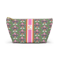 Evangeline Multi Striped Monogrammed Pouch