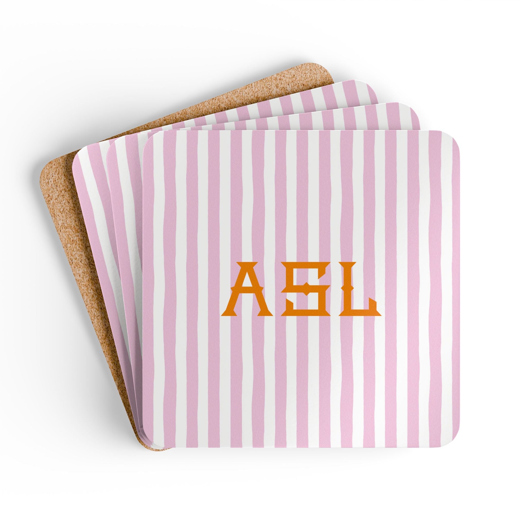 Primrose Monogrammed Coaster Set (Set of 4)