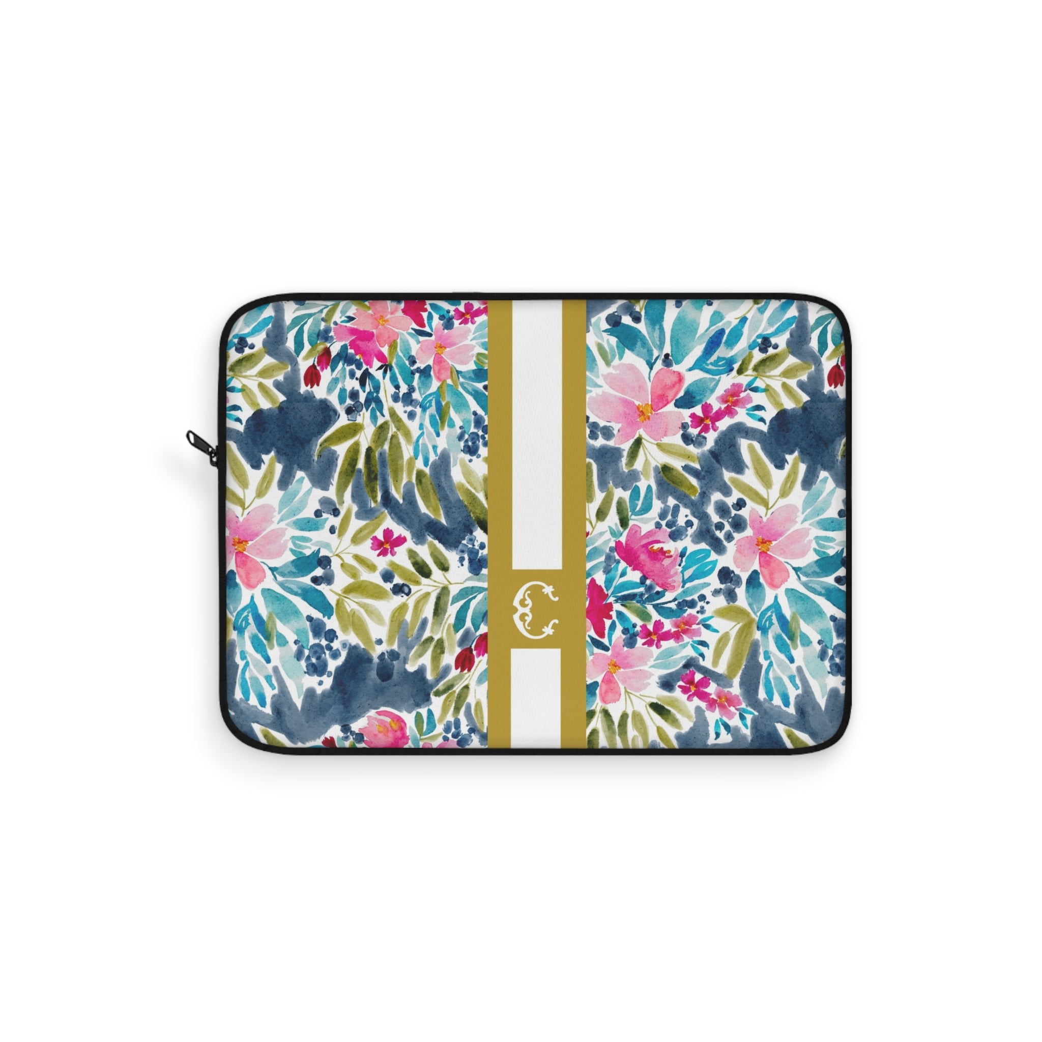 Aria Striped Monogrammed Laptop Sleeve