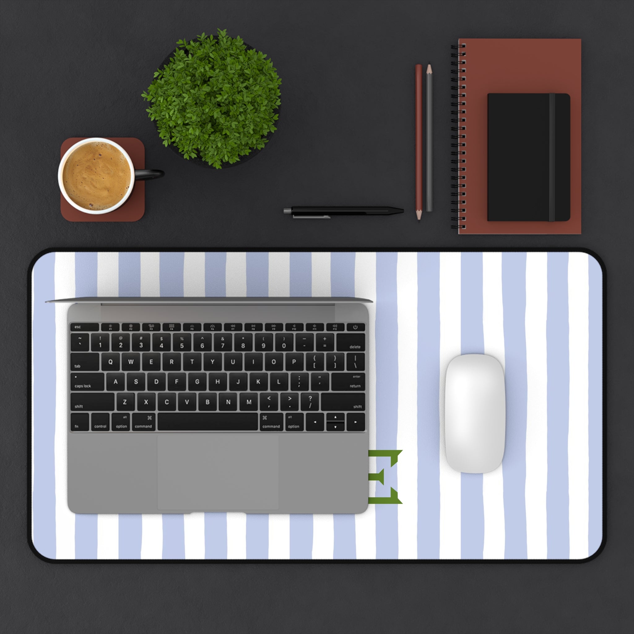 Seaside Stripes Monogrammed Desk Mat