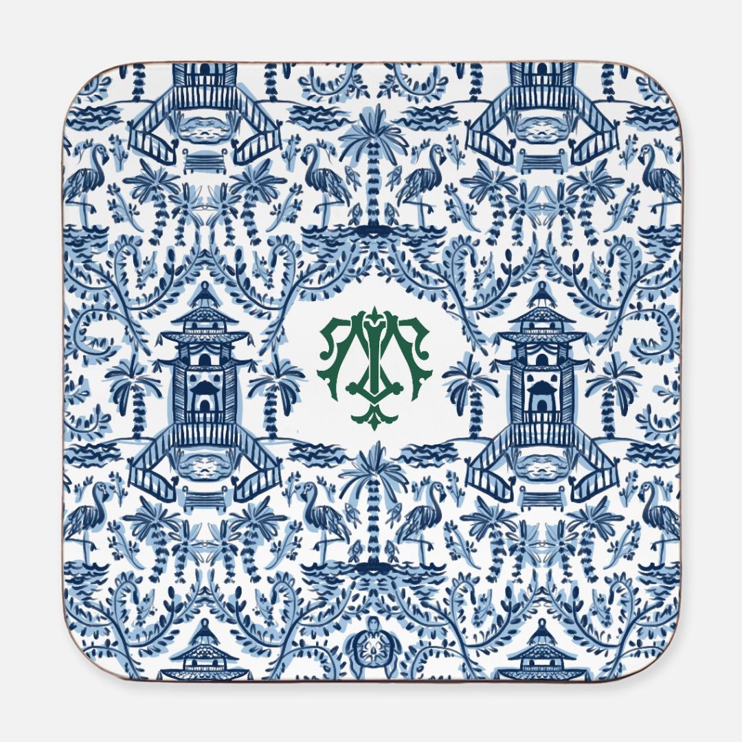 Palm Beach Monogrammed Coaster (Set of Four)