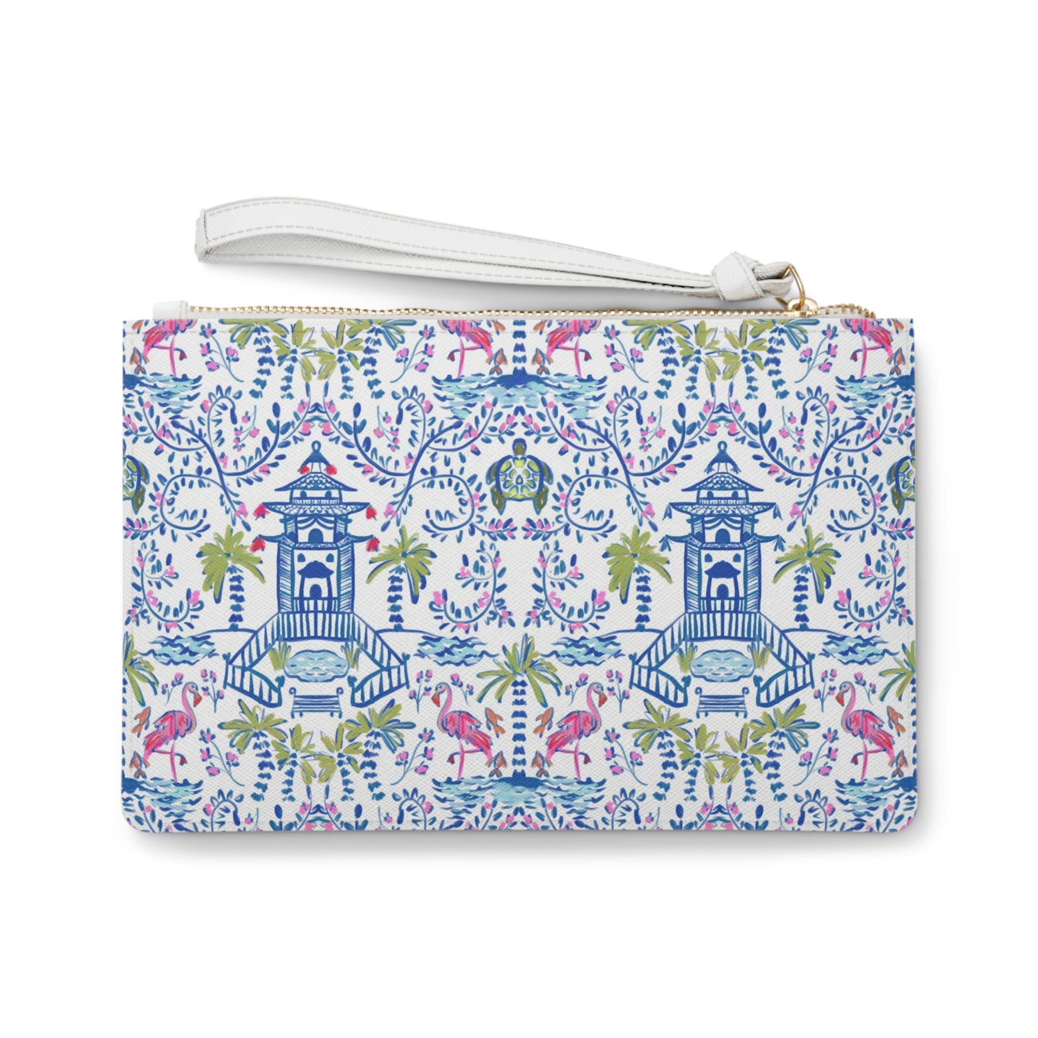 Colorful Chinoiserie Striped Monogrammed Mahjong Card Holder