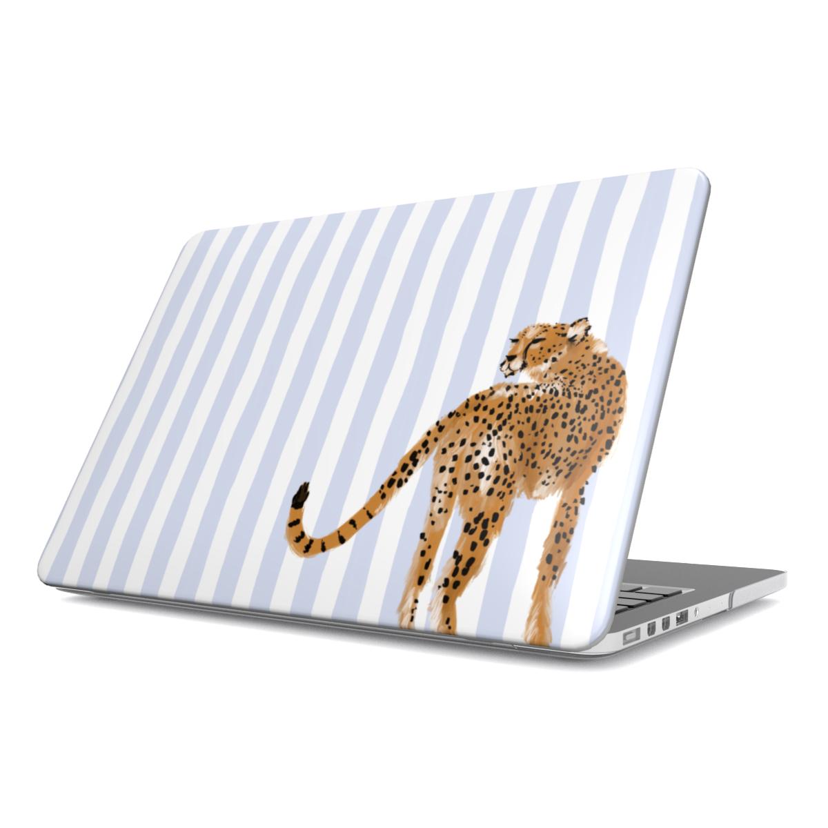 Preppy Cheetah (Blue) MacBook Case