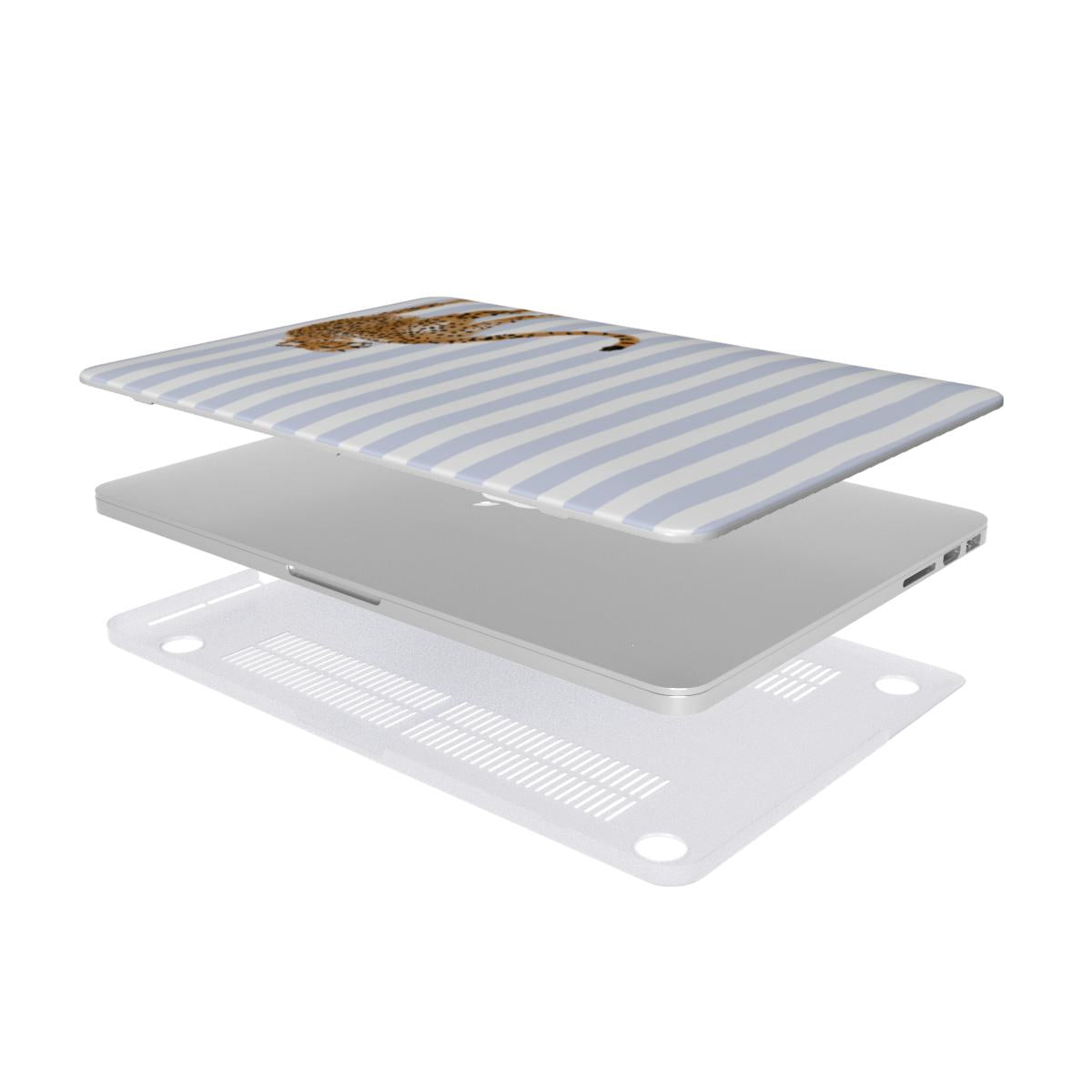 Preppy Cheetah (Blue) MacBook Case