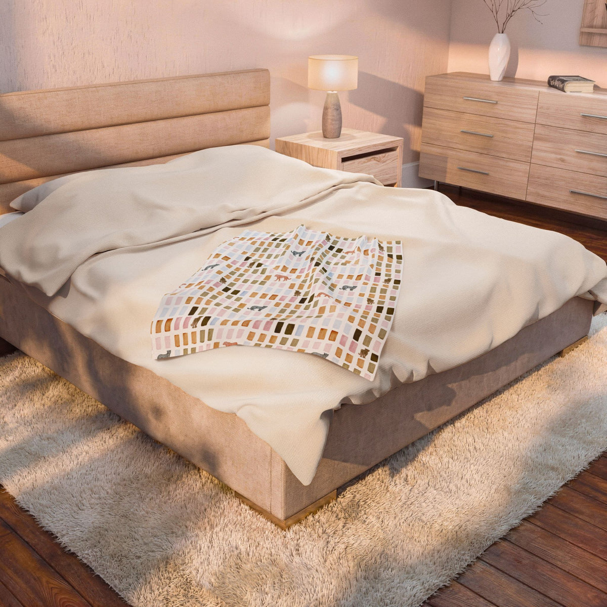 House Print Velveteen Throw Blanket