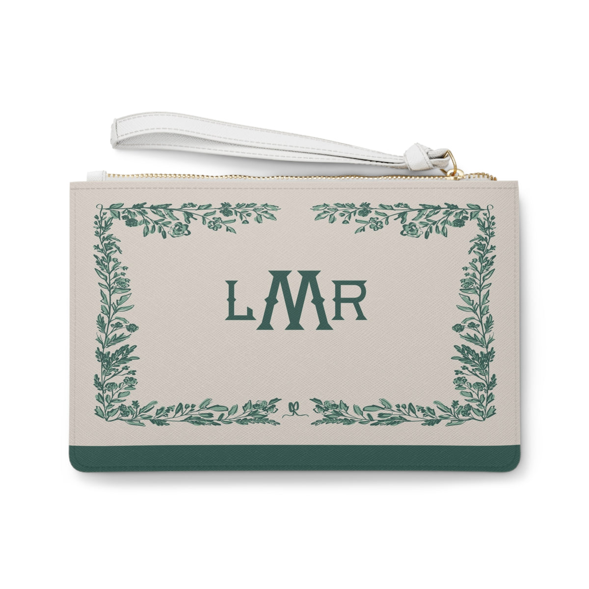 Green Bow & Bloom Monogrammed Mahjong Card Holder