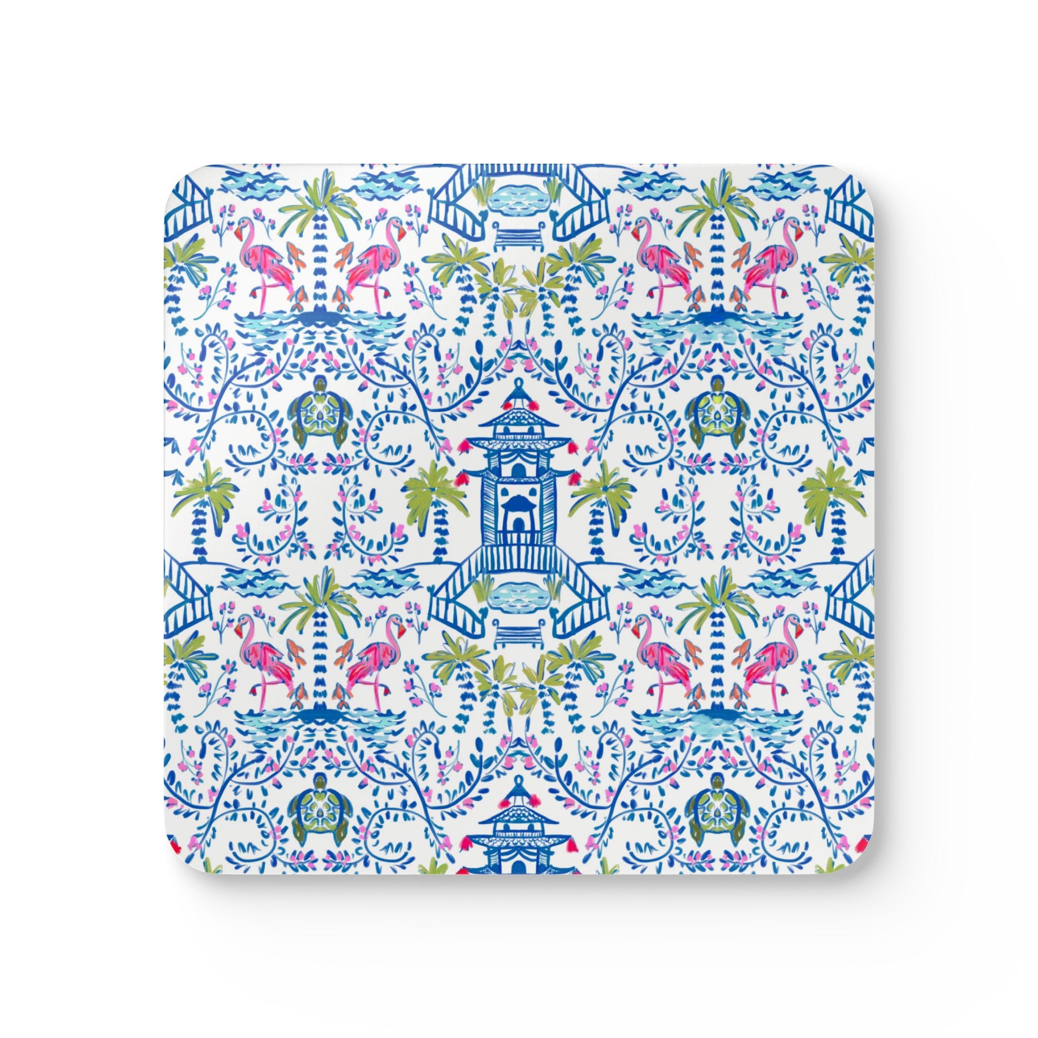 Colorful Chinoiserie Coaster Set (Set of 4)